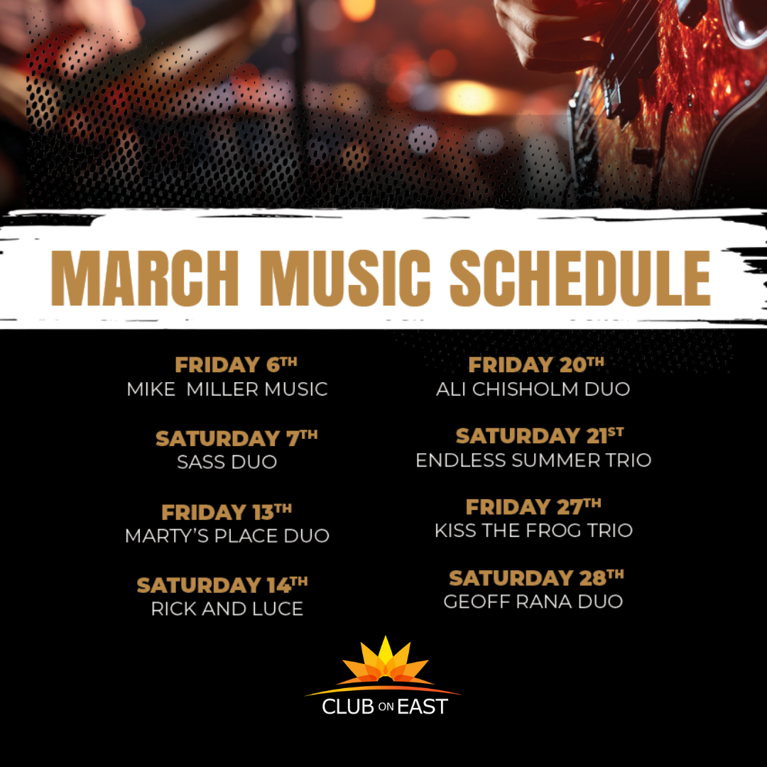 COE March Monthly Music Schedule FB Post