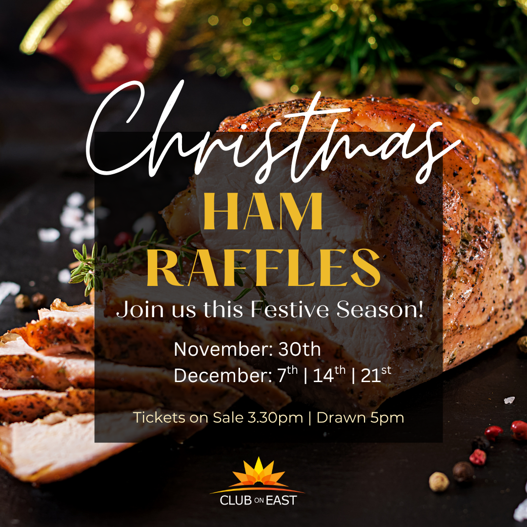 Club on East, Christmas Ham Raffles 2025 FB Post