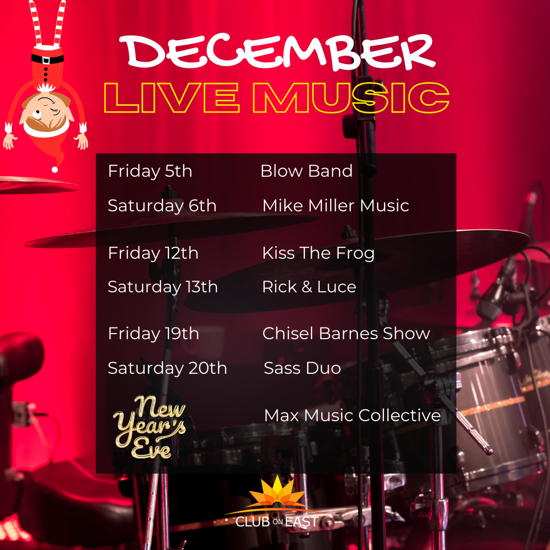 Club on East - December 2025 Live Music FB POST