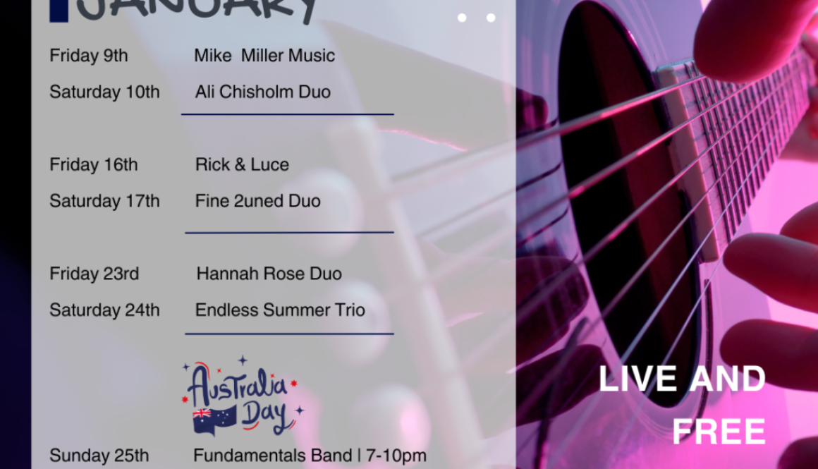 Club on East - January 2026 Live Music FB Post