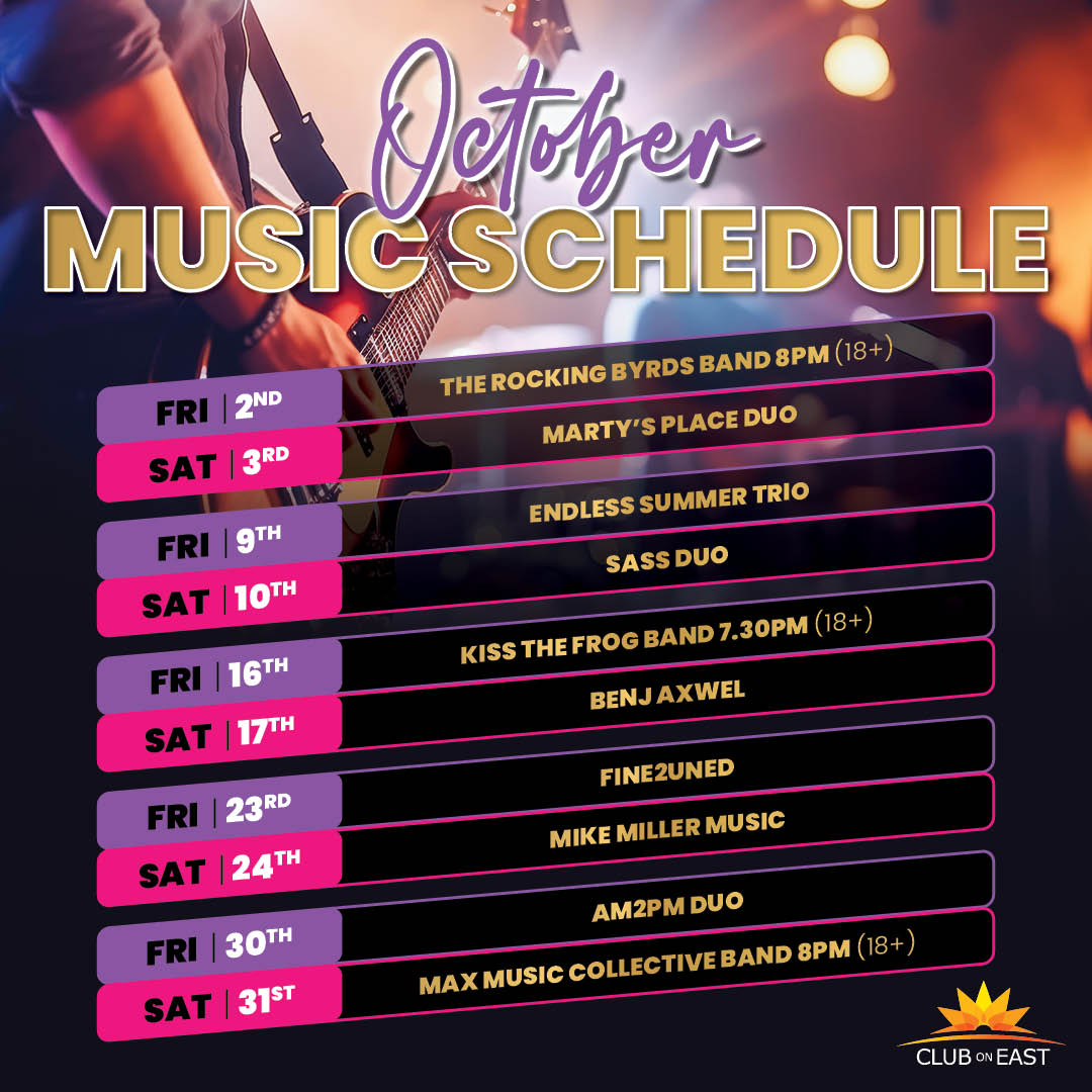 OctoberMusicSchedule-SQNewsletter1080x1080-ClubonEast